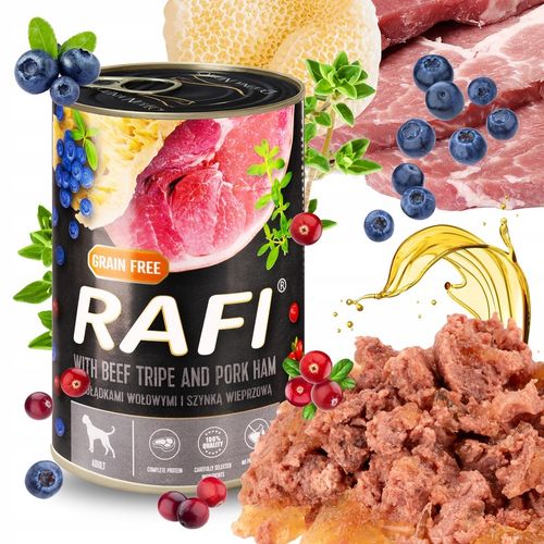 MOKRA KARMA DOLINA NOTECI RAFI ADULT BEZ ZBÓŻ PUSZKA MIX SMAKÓW 24 x 400G na Arena.pl