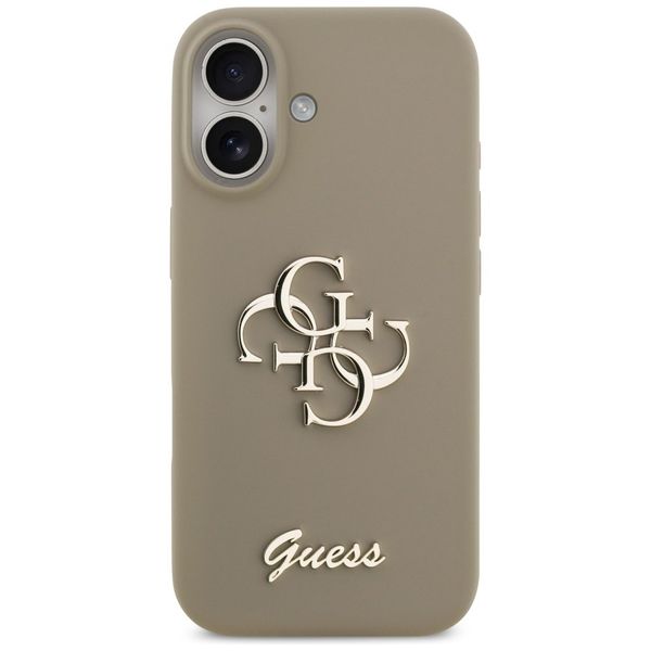 Etui Guess Silicone Big 4G Script do iPhone 17 brązowy zdjęcie 3