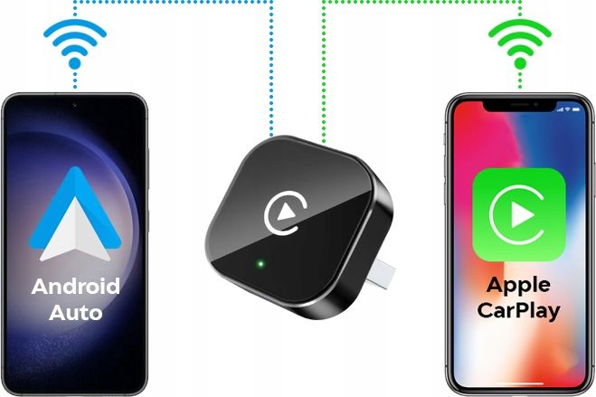 Bezprzewodowy moduł adapter do auta CarPlay Android Auto WiFi iOS zdjęcie 2
