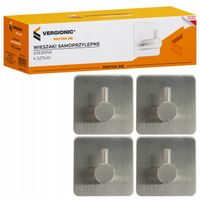 WIESZAKI SAMOPRZYLEPNE SREBRNE WIESZAK NA UBRANIA 4 SZTUKI VERGIONIC