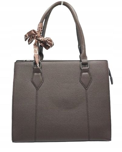 Erick Style - torebka shopper skóra ekologiczna brązowy czekolada D3659 na Arena.pl