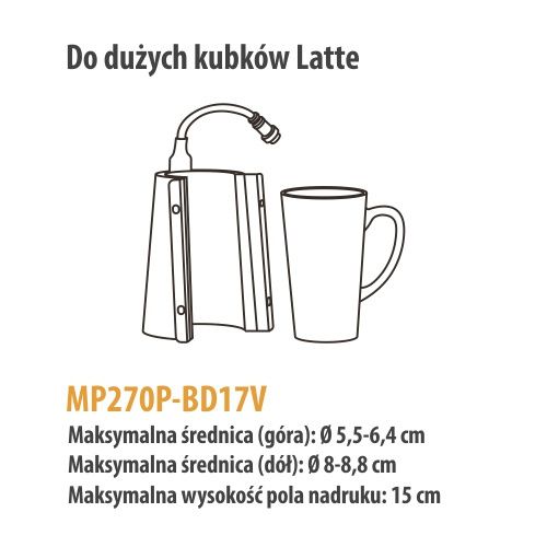 Grzałka do dużych kubków latte do prasy Elite Pro / Pro Max zdjęcie 2