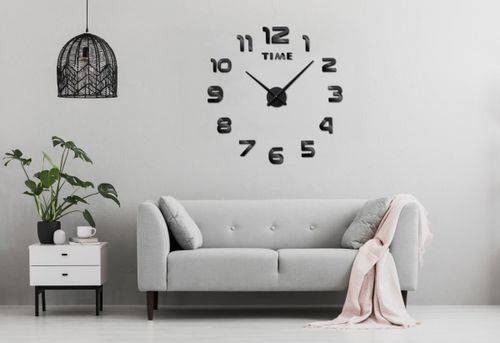 Zegar ścienny DIY NEPRI 65 - 130 cm - czarny 3D na Arena.pl
