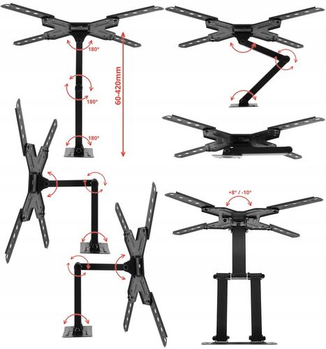 Uchwyt do Telewizora 17-55 cali Obrotowy Długie Ramię 42cm Wieszak TV na Arena.pl