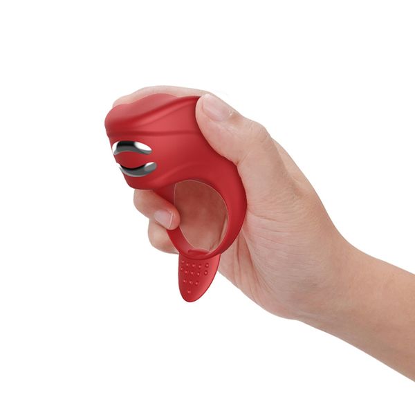 Wibrator-Silicone Ring Red USB 7 Function + Electro stim / remote control zdjęcie 8