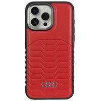 Audi Synthetic Leather MagSafe iPhone 15 Pro 6.1" czerwony/red hardcase