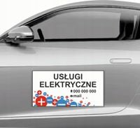 MAGNES na samochód MATA MAGNETYCZNA REKLAMOWA 30x60 USŁUGI ELEKTRYCZNE