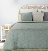 Narzuta dekoracyjna LEN-2 170x210 miętowa pikowana w geometryczny wzór