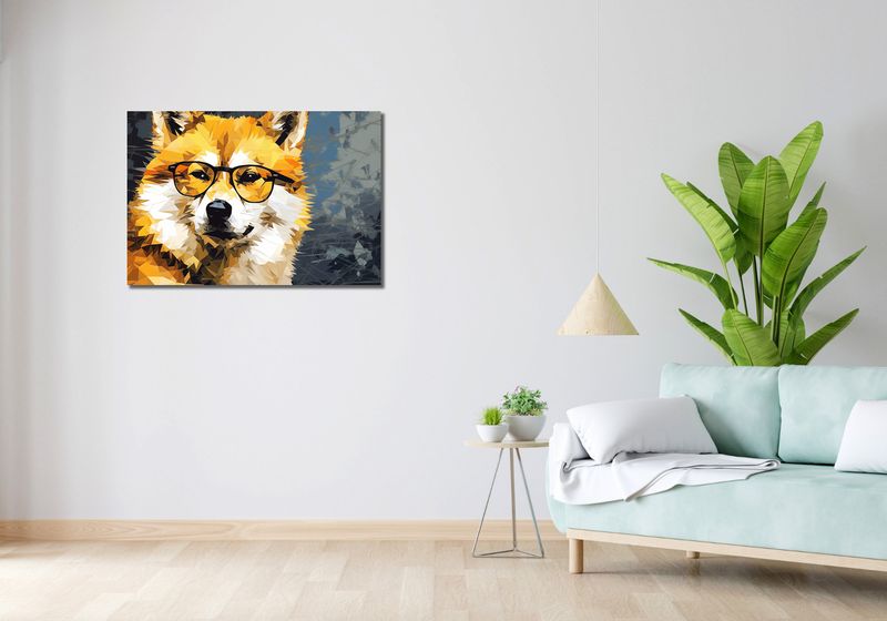 Obraz 90x60cm Intelektualny Psiak zdjęcie 2