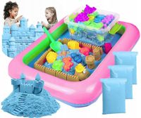 PIASEK KINETYCZNY MAGICZNY 3KG ZESTAW 12 FOREMEK BASEN PIASKOWNICA ŁOPATKA