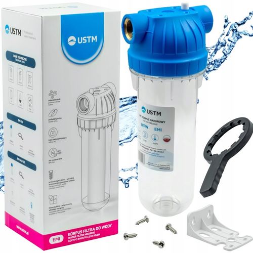 ZESTAW KOMPLET FILTR DO WODY DOMU KORPUS USTM 1" EMI 10' + UCHWYT + na Arena.pl