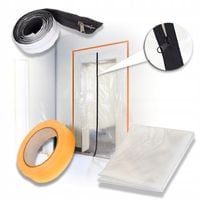 DRZWI REMONTOWE BUDOWLANE MALARSKIE KURTYNA FOLIA PRZECIWPYŁOWA Z ZAMKIEM