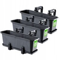 KADAX 3x Skrzynka Balkonowa 40cm Doniczka Uchwyty