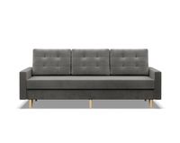 Kanapa trzyosobowa, MILO, velvet, 212x92x92 cm, jasny szary | TYLETEGOTU