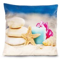 Poszewka LED na poduszkę 40x40 świecąca na baterie wzór plaża