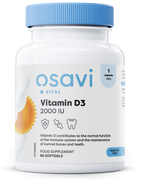 Osavi Vitamin D3, 2000IU - 60 kaps. zdjęcie 1