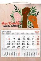KALENDARZ 2025 jednodzielny DREWNIANY prezent na dzień kobiet + IMIĘ