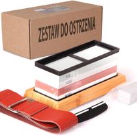 ZESTAW KAMIENI DO OSTRZENIA NOŻY KAMIENIE WODNY PAS OSTRZAŁKA KOMPLET