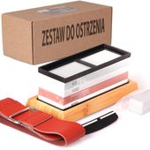 ZESTAW KAMIENI DO OSTRZENIA NOŻY KAMIENIE WODNY PAS OSTRZAŁKA KOMPLET