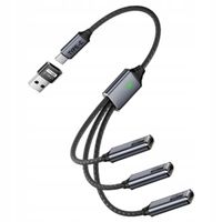 2X HUB USB 2.0 1x USB-C M - 3x USB typu C F + ADAPTER USB C-A WIREWAY WW332