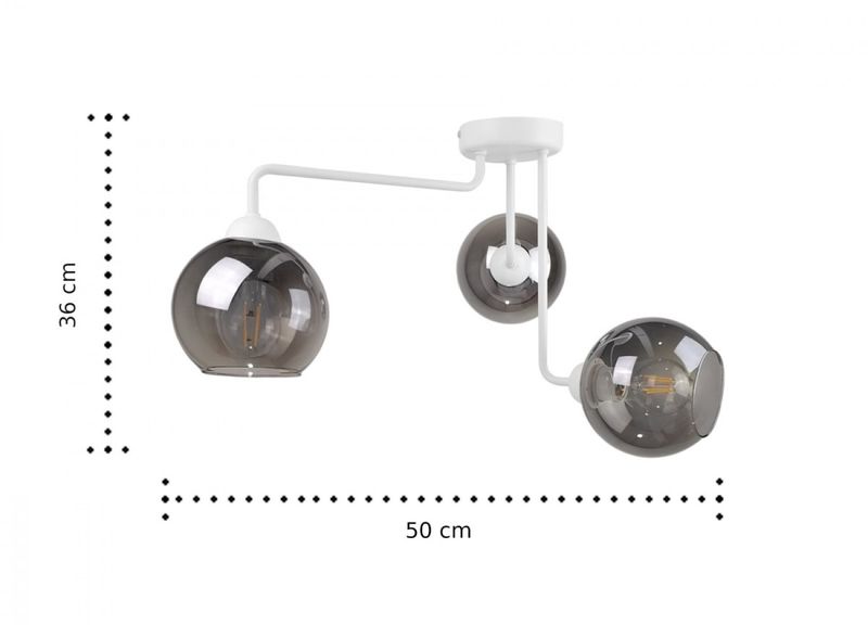 Lampa sufitowa 3xE27 COSMO WHITE zdjęcie 3