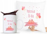 Zestaw Poduszka + Kubek Na Urodziny 70 70Te 70-Te Z Nadrukiem Ze Zdjęciem