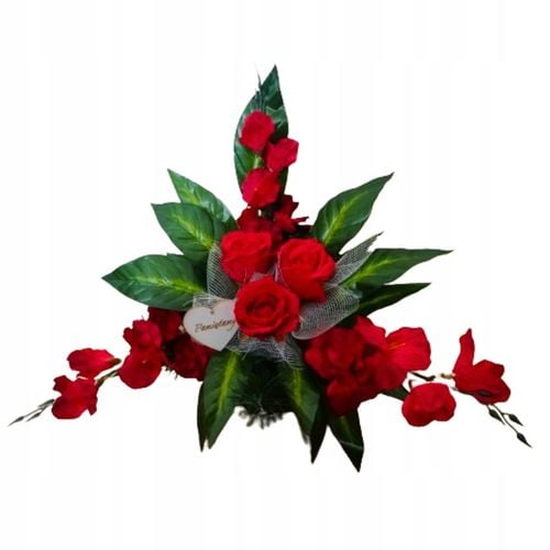 STROIKI NA CMENTARZ kompozycja stroik na grób kwiaty sztuczne w doniczce na Arena.pl