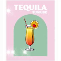 Plakat 50x40 Tequila Sunrise drinki dekoracje koktajle tequilla do baru