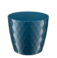 Doniczka osłonka plastikowa CRISTAL 16 cm granatowy połysk wzór karo romby