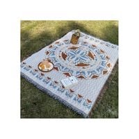 koc boho pleciony, narzuta dwustronny frędzle 130x180cm koc15wz3