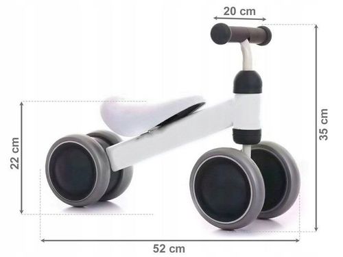 Rowerek biegowy mini rower Practise White Ecotoys na Arena.pl