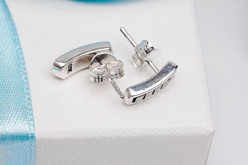 srebrne kolczyki z dużymi kwadratowymi markazytami - kdm2890 na Arena.pl