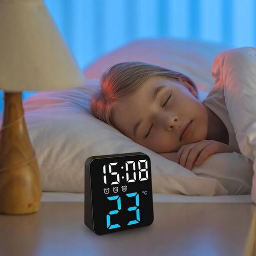 ZEGAR ZEGAREK ELEKTRONICZNY CYFROWY LED STOJĄCY BUDZIK DATA TEMPERATURA na Arena.pl