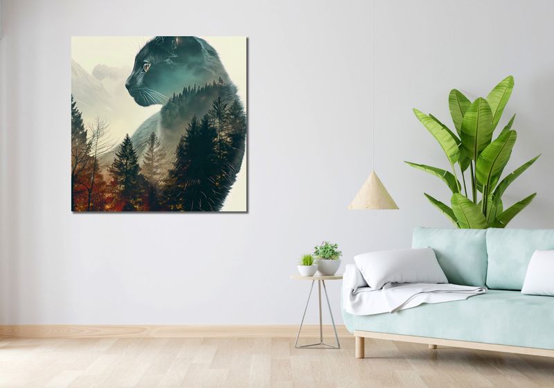 Obraz 100x100cm Koci Duch Lasu zdjęcie 2