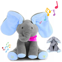Interaktywny Słoń Akuku Pluszowy Słonik Maskotka Miękki Niebieski