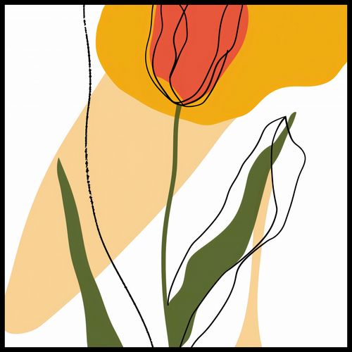 Plakat 70x70cm Przerysowany Tulipan na Arena.pl