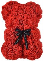CZERWONY MIŚ Z RÓŻ - 25 CM + PUDEŁKO NA PREZENT