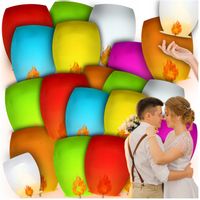 LAMPION SZCZĘŚCIA LATAJĄCY LAMPION ŻYCZEŃ ŚLUB PANIEŃSKI KOMUNIA WESELE 15X