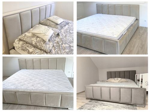 Łóżko 160x200 2 Zagłowia Panele Fancy Sypialnia_pl + POJEMNIK + STELAŻ na Arena.pl