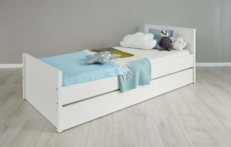 OLE białe łóżko matowe z dodatkowym łóżkiem - styl skandynawski zdjęcie 4