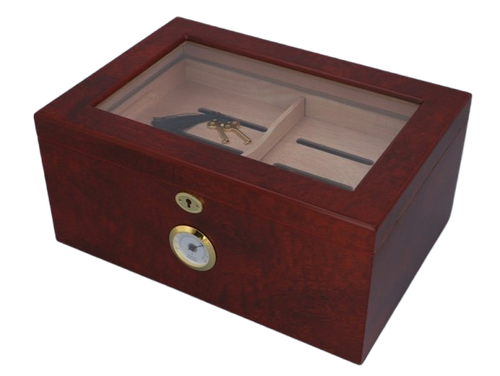 Humidor z Drewna Cedrowego Przeszklona Pokrywa Zamek z Kluczykiem na Arena.pl