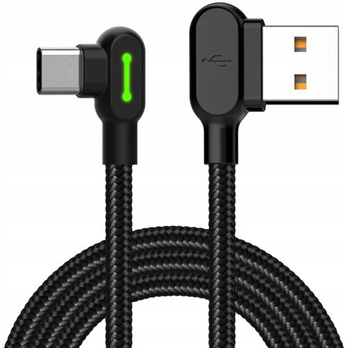 MCDODO KABEL KĄTOWY 90° USB-C SZYBKIE ŁADOWANIE DWUSTRONNY USB TYP C LED 2M na Arena.pl