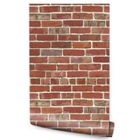 Tapeta Nowoczesna Czerwony CEGLANY Mur Efekt 3D