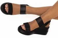 SANDAŁY NA KOTURNIE ESPADRYLE CZARNE SKÓRZANE 39