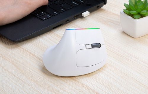 BEZPRZEWODOWA MYSZ PIONOWA DELUX M618C ERGONOMICZNA MYSZKA 2.4G RGB 1600DPI na Arena.pl