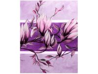 40X50CM OBRAZ FIOLETOWY KWIAT MAGNOLII OBRAZ