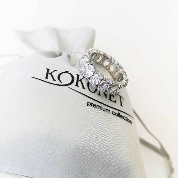 Obrączka rodowana okazała SWAROVSKI srebrna r.16 KOKONET 7-0005-16 zdjęcie 3