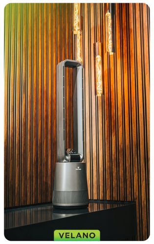 WENTYLATOR BEZŁOPATKOWY PODŁOGOWY OSCYLACJA TIMER WYŚWIETLACZ LCD PILOT na Arena.pl