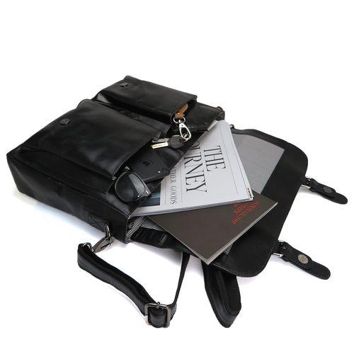 skórzana teczka męska bellugio - czarna na Arena.pl