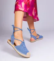 Niebieskie sandały espadryle na płaskim obcasie Relis 36
